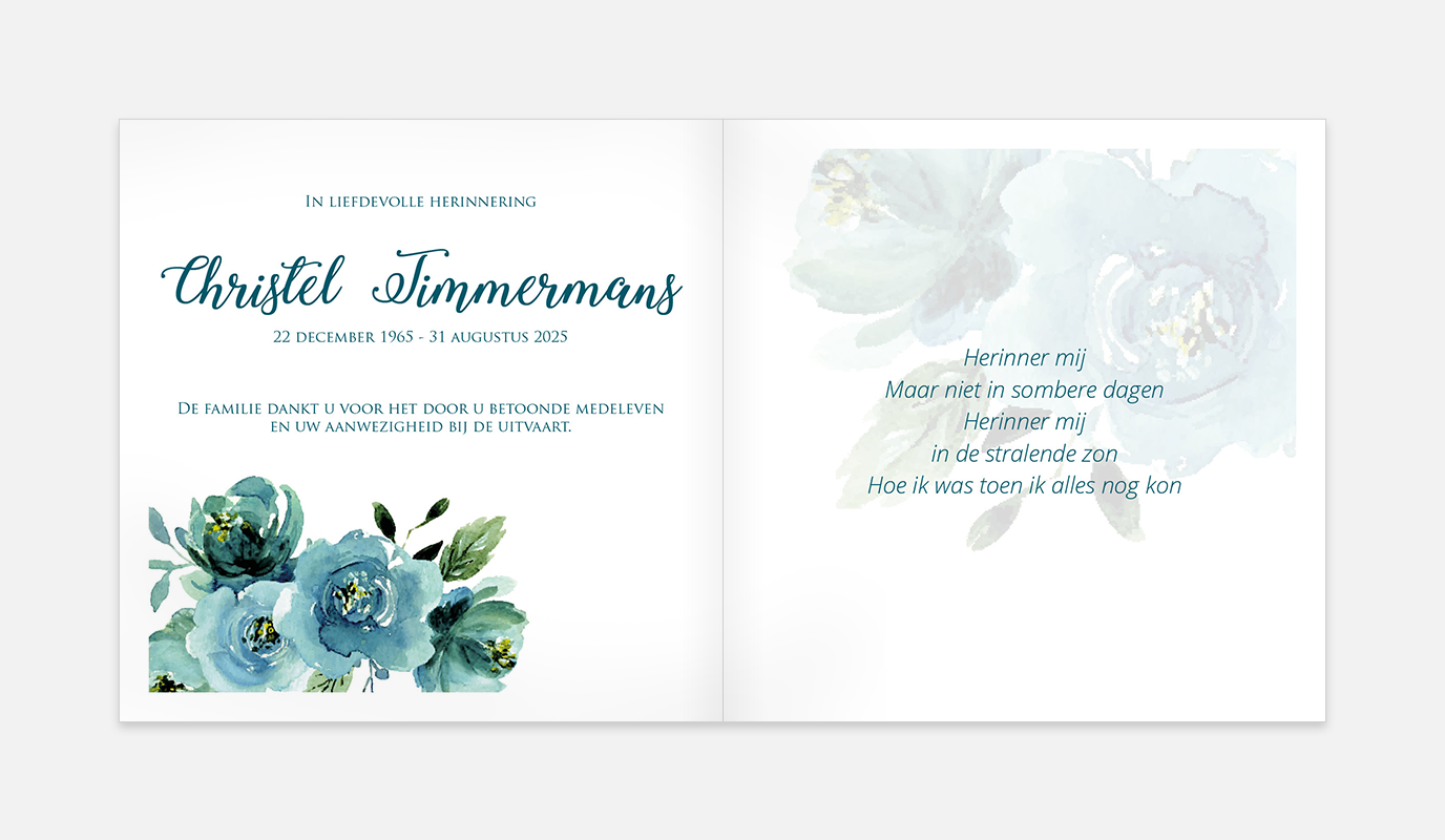 Gedachtenisprentjes Waterverf Bloemen