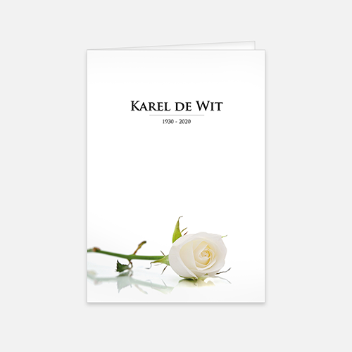 Lortye RK Rouwbrief Liggend Roos wit A5